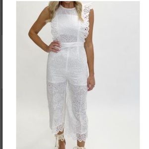 White Eyelet Jumpsuit